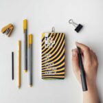 دفتر to do list حلقه ای سرمه ای زرد چیدمان