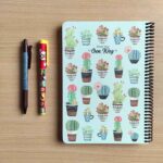 دفتر خط دار کاکتوس سفید