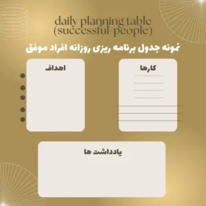 نمونه جدول برنامه ریزی روزانه افراد موفق